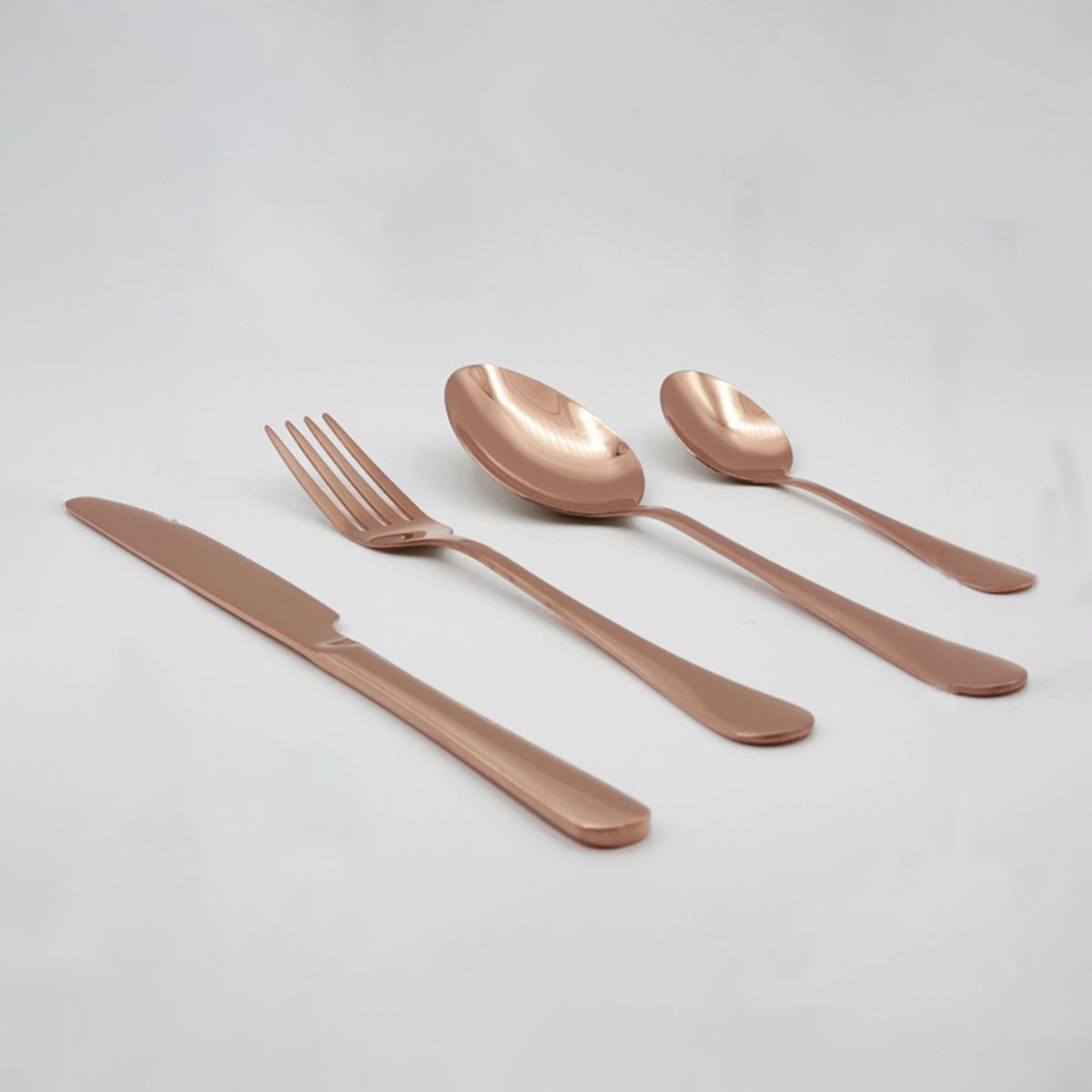KRONS - Set Cubiertos Cuchilleria Keep Rose Gold 16 Pcs 2,5 Mm Keep