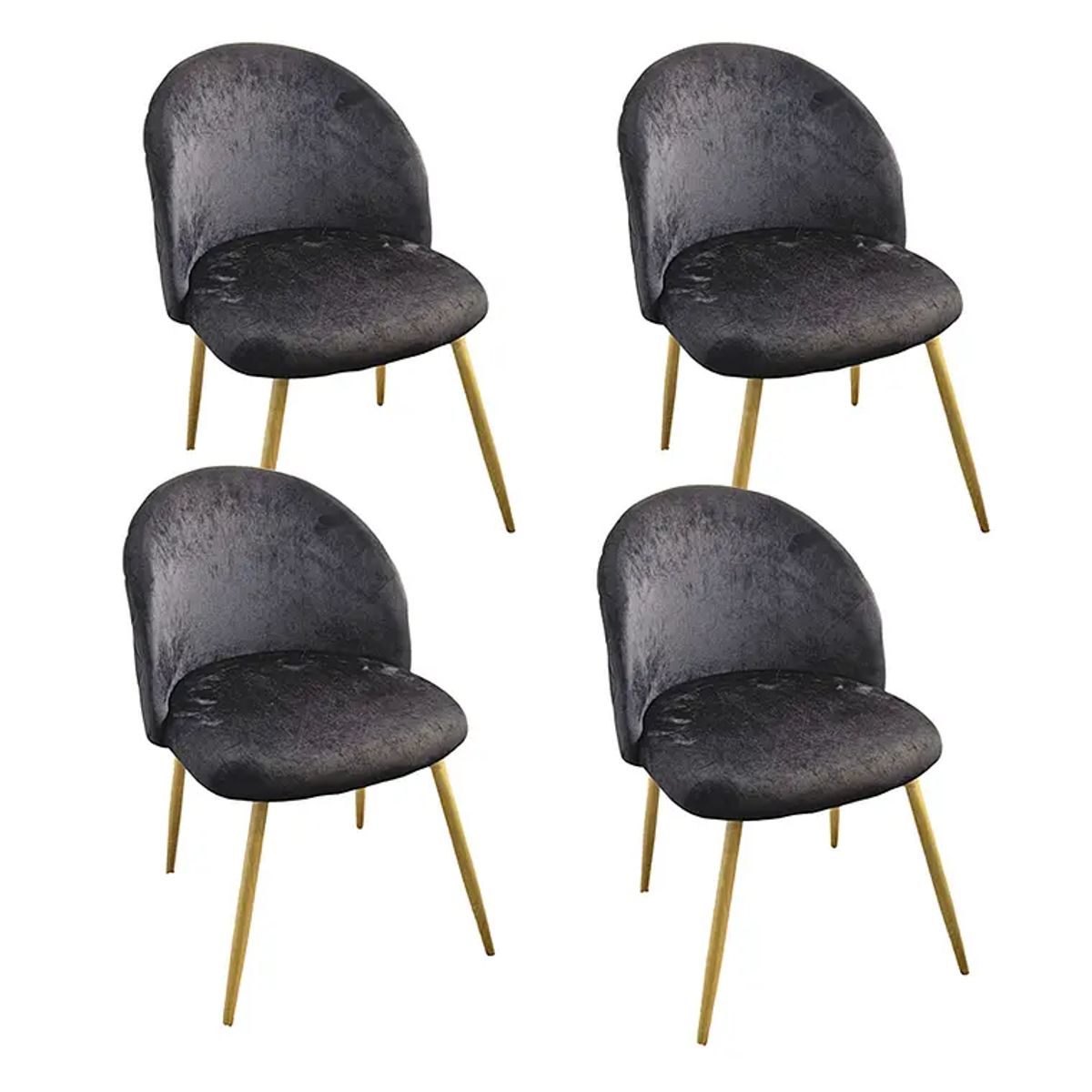 CORI CORI - Comedor Mesa Dubai Gold 100cm + 4 Sillas Bread Wood Negro