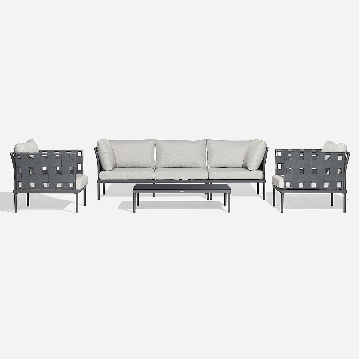 ROSEN - Set Seccional de Terraza Sicilia 4 Piezas Gris