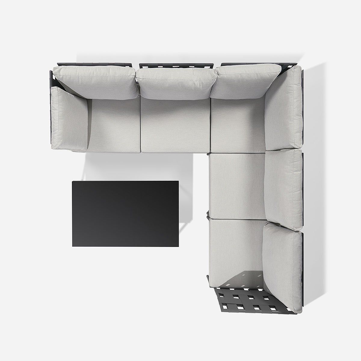 ROSEN - Set Seccional de Terraza Sicilia 4 Piezas Gris