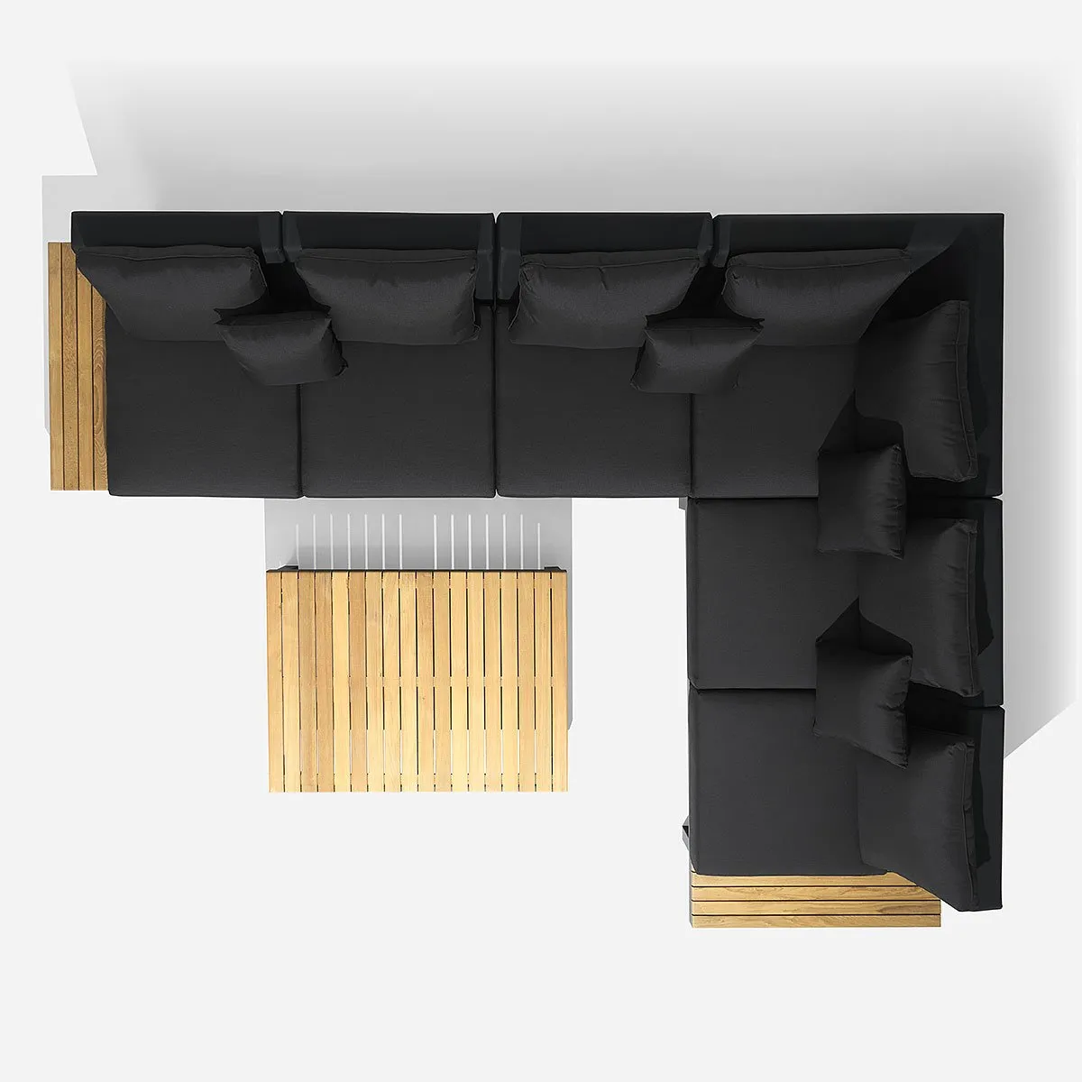 ROSEN - Set Seccional de Terraza Fontanilla 5 Piezas Grafito