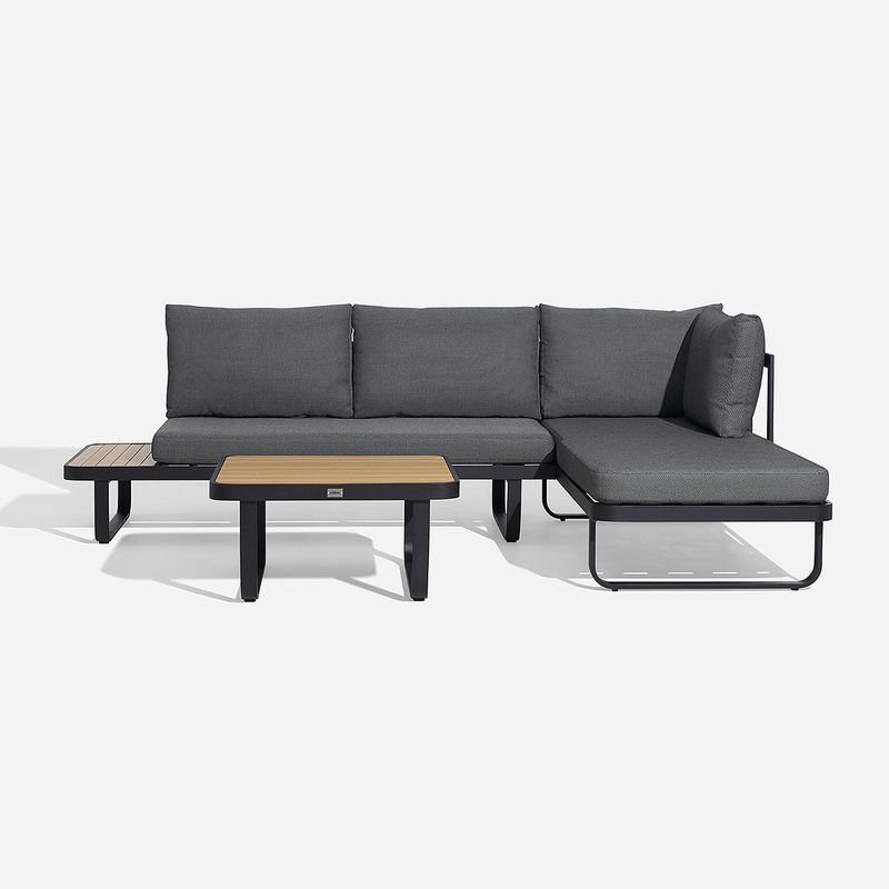 ROSEN - Set Seccional de Terraza Parnu 3 Piezas Derecho Grafito