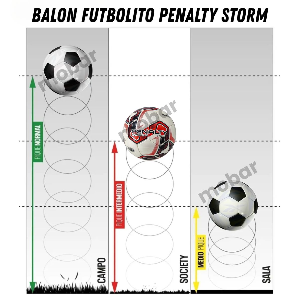 PENALTY - Balon Futbolito Pelota Futbol 7 Penalty Storm Bote Medio Roj