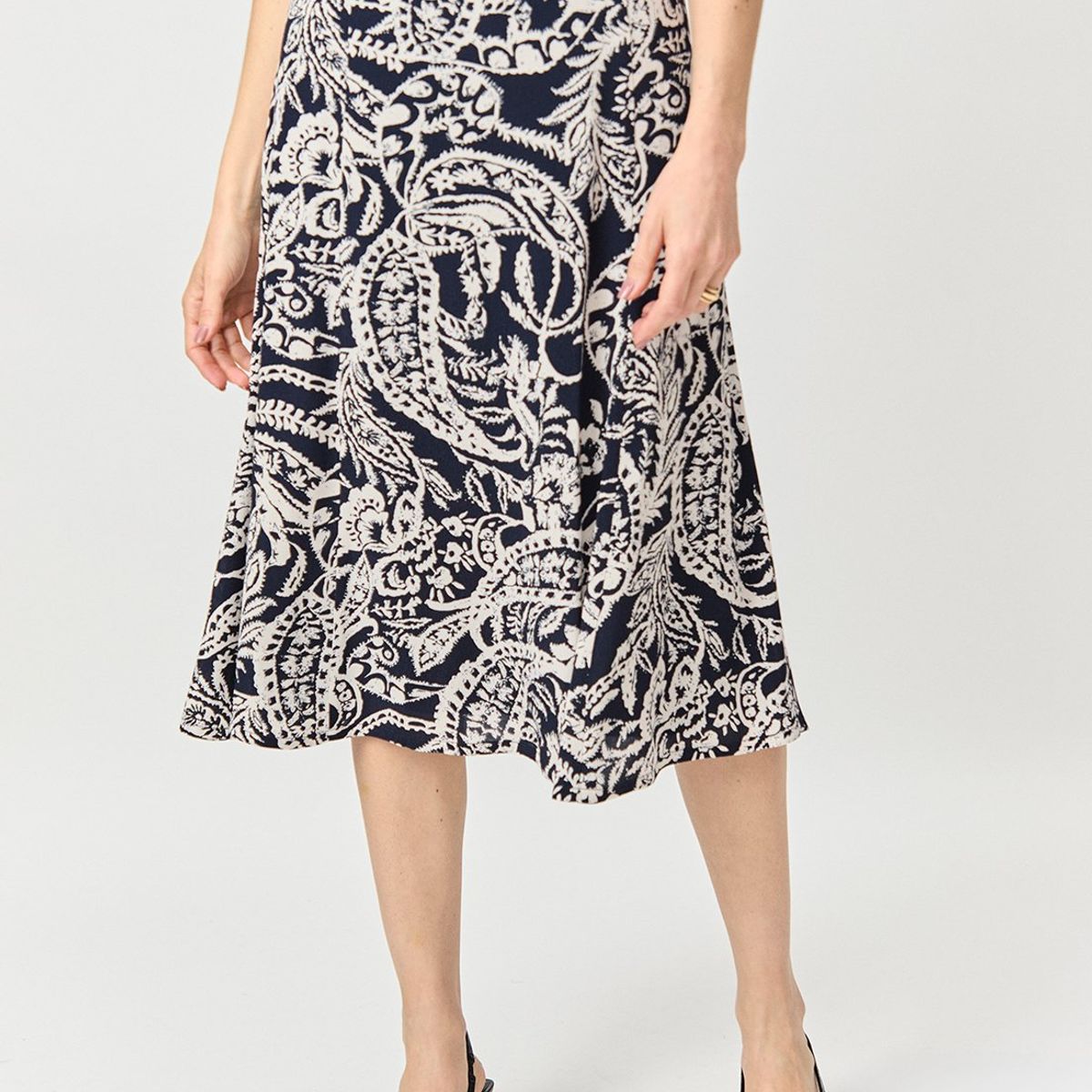 MA GRIFFE - Falda Larga Azul Marino Mujer Magriffe