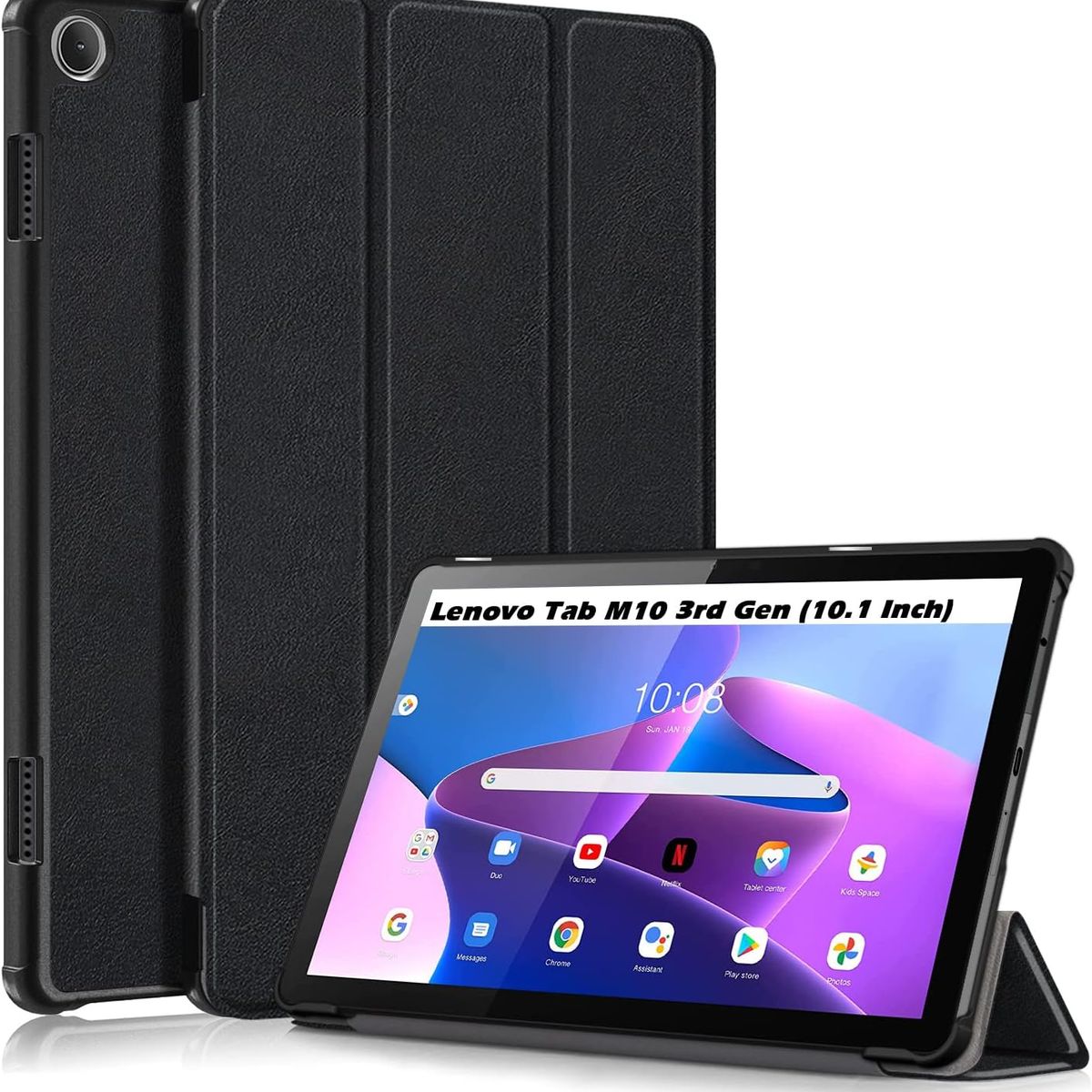 GENERICO - Funda Inteligente compatible con Lenovo Tab M10 3era Gen Negro