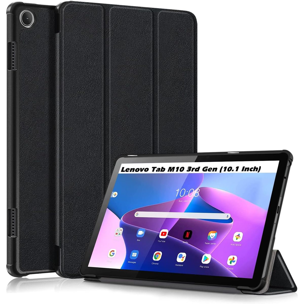 GENERICO - Funda Inteligente compatible con Lenovo Tab M10 3era Gen Negro