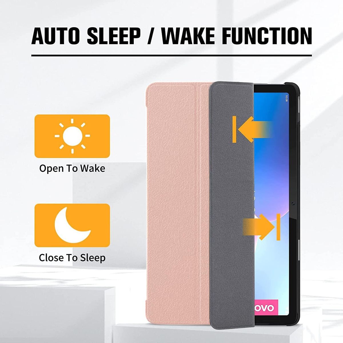 GENERICO - Funda Inteligente para Lenovo Tab M10 3era Gen Rosa Gold