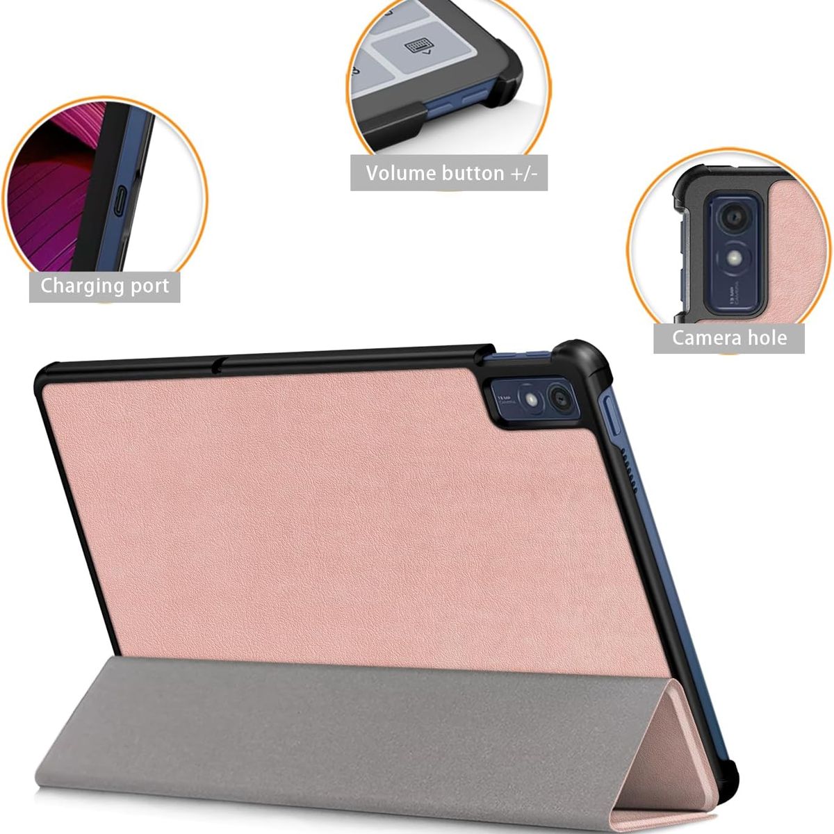 GENERICO - Funda Inteligente compatible con Lenovo Tab M10 5G 106 Rosa Gold