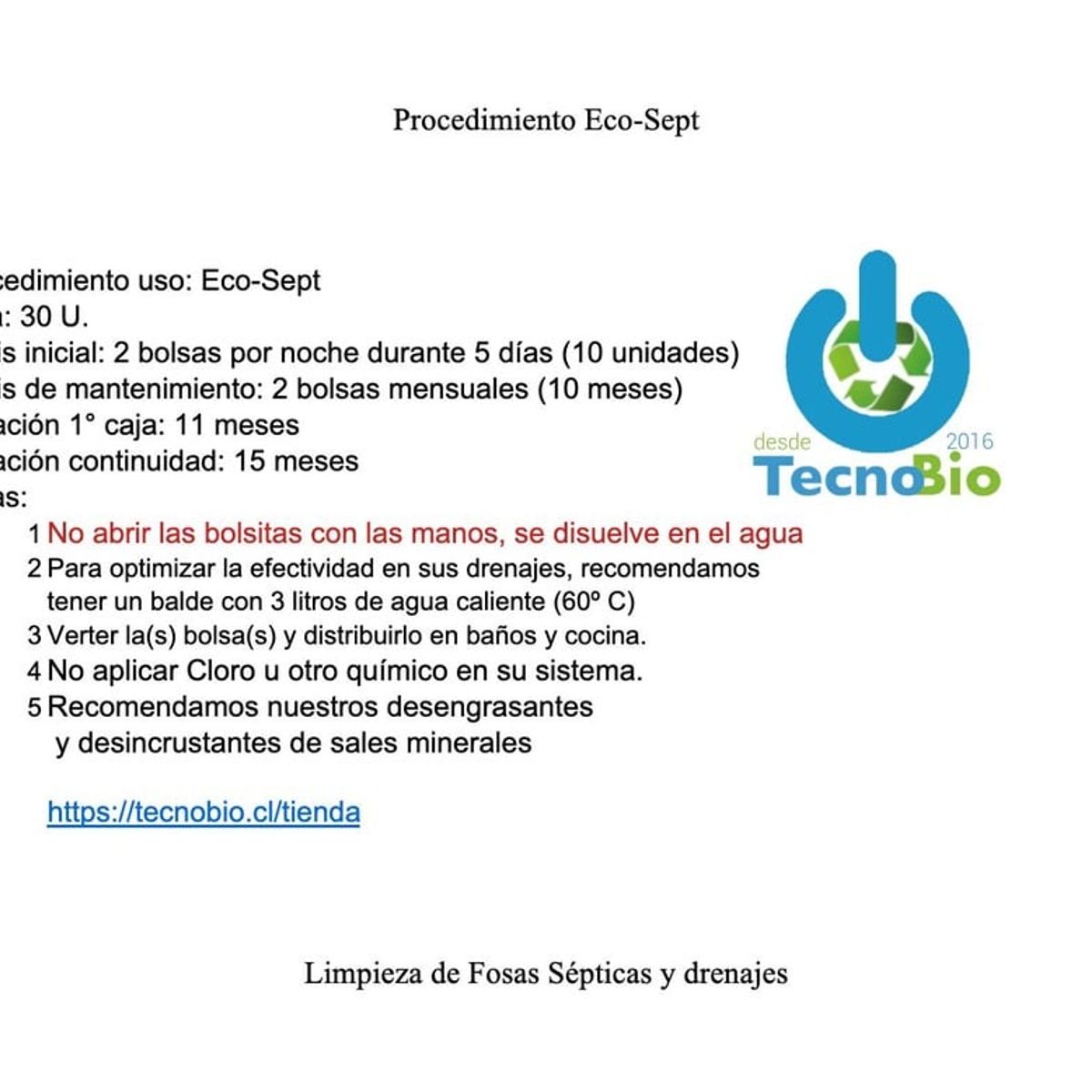 GENERICO - Limpia fosas sépticas y drenajes 15 bolsitas