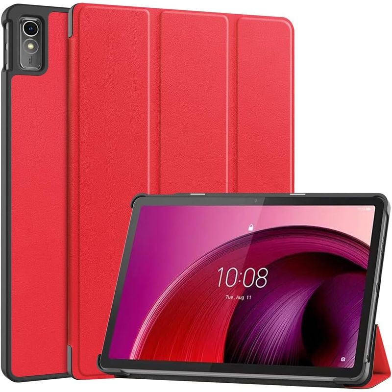 GENERICO - Funda Inteligente compatible con Lenovo Tab M10 5G 106 Rojo