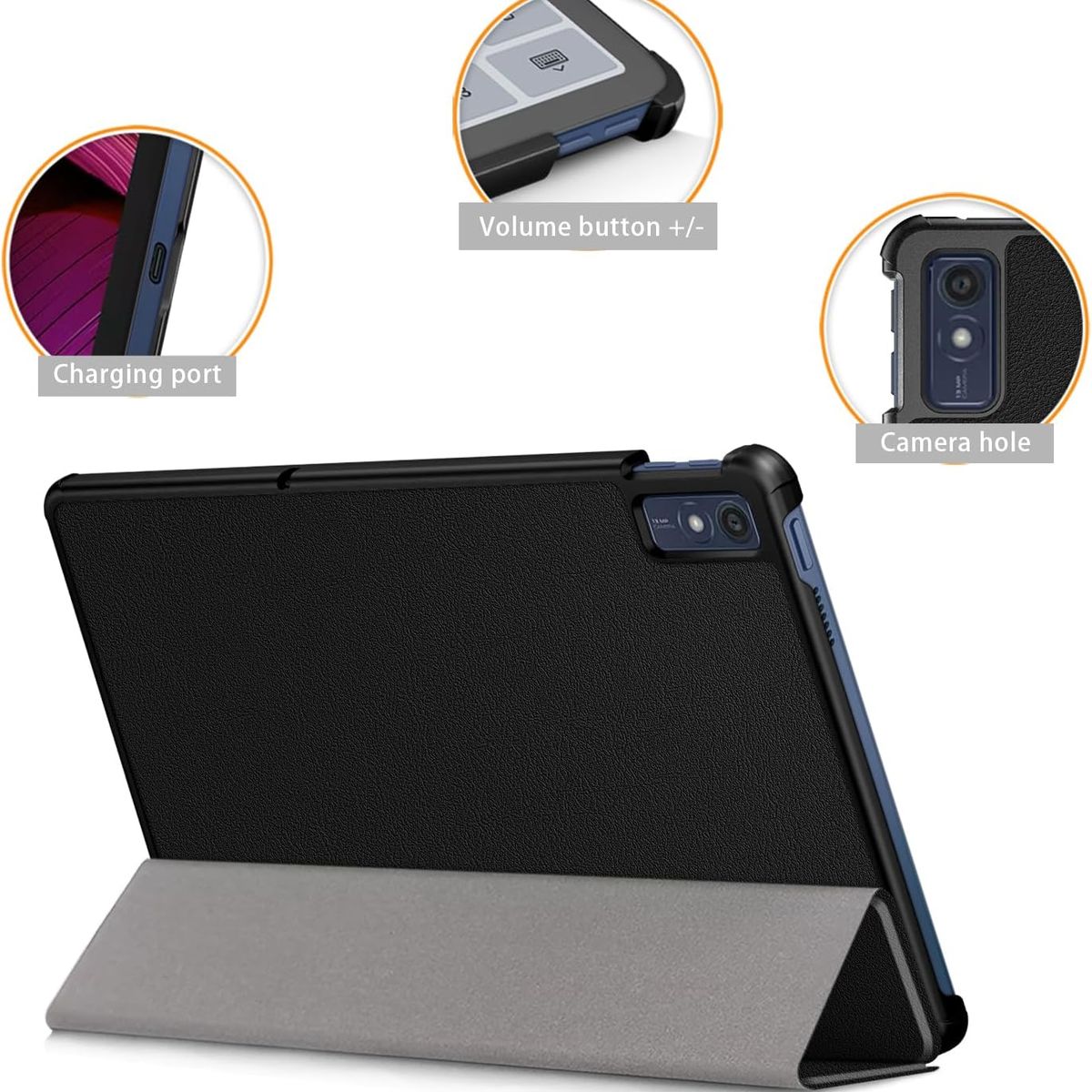 GENERICO - Funda Inteligente compatible con Lenovo Tab M10 5G 106 Negro
