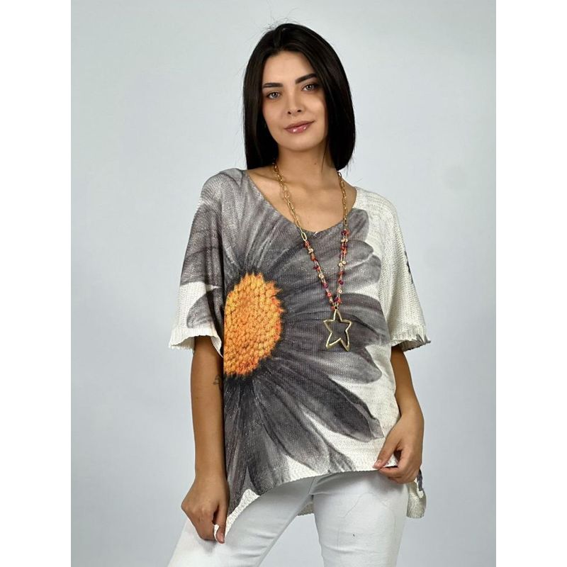 ENIGMATICA BOUTIQUE - Polera Italiana Margarita - Negro - Único