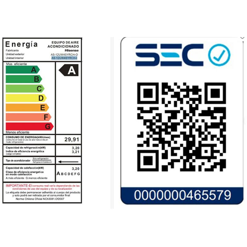 HISENSE - Aire Acondicionado split inverter 12000btu HISENSE BRISA