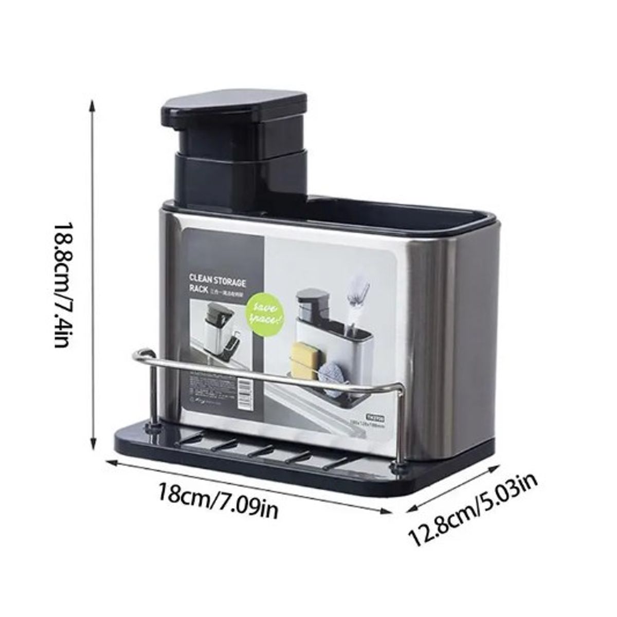 GENERICO - Storage Rack Dispensador Jabón 3 En 1 Soporte Para Esponja