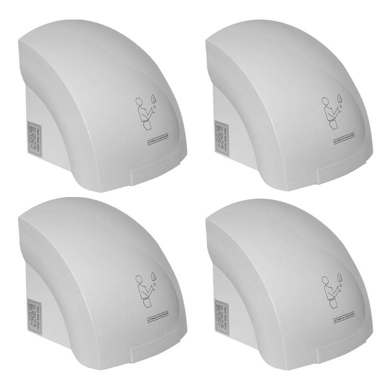 GENERICO - Pack 4 Secadores De Mano Eléctrico Con Sensor 1800w Blanco
