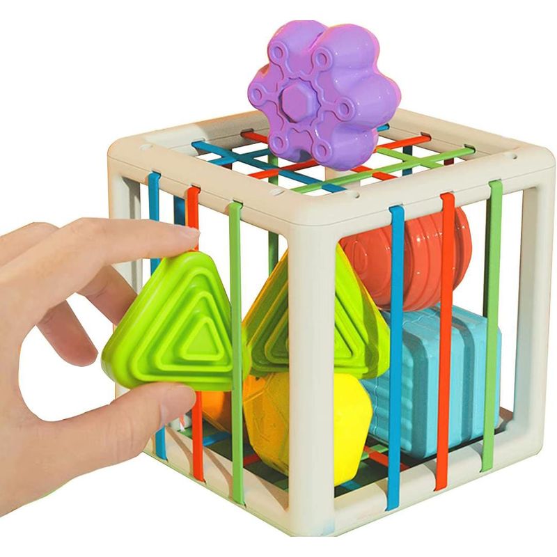 GENERICO - CUBO SENSORIAL CON FIGURAS GEOMETRICAS MONTESSORI