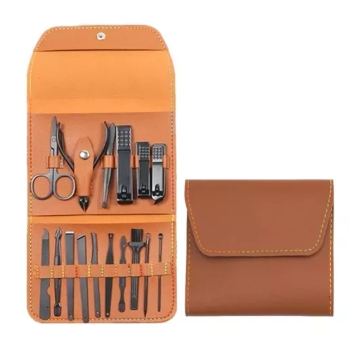 GENERICO - Set De Corta Uñas 16 Piezas - Cuidado Personal Manicure MARRON