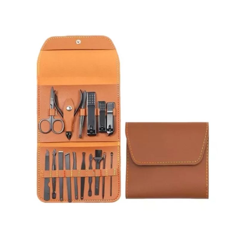 GENERICO - Set De Corta Uñas 16 Piezas - Cuidado Personal Manicure MARRON
