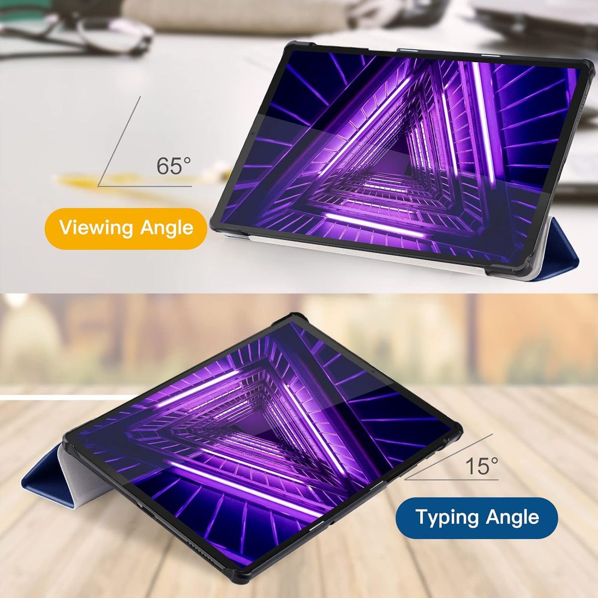 GENERICO - Funda Inteligente compatible con Lenovo Tab M10 Plus 2da Gen Azul