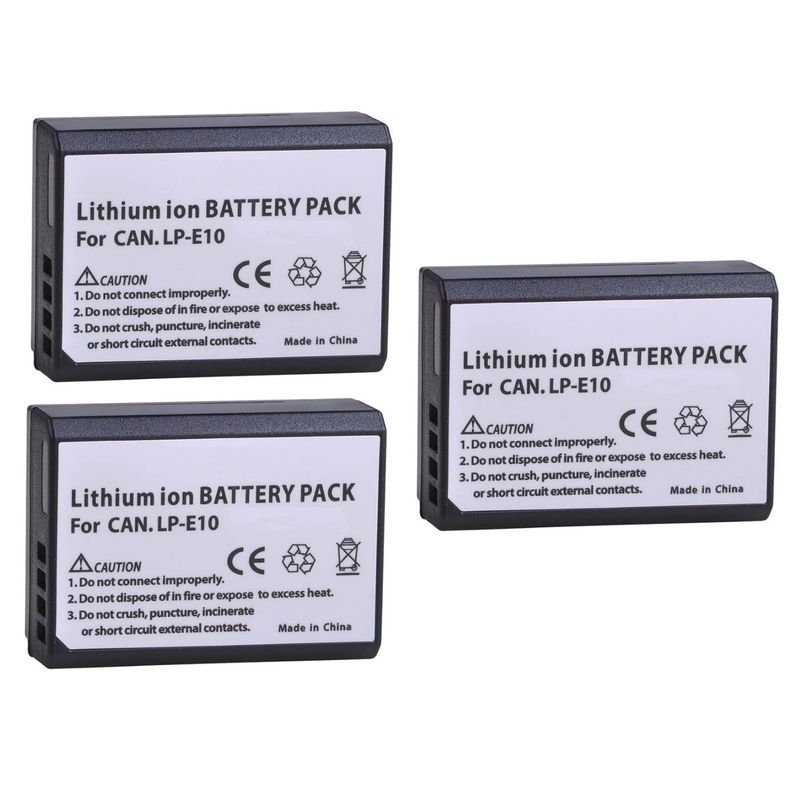 GENERICO - 3 BATERÍAS LP-E10 ALTERNATIVAS CANON T3 T5 T6 T7 T100