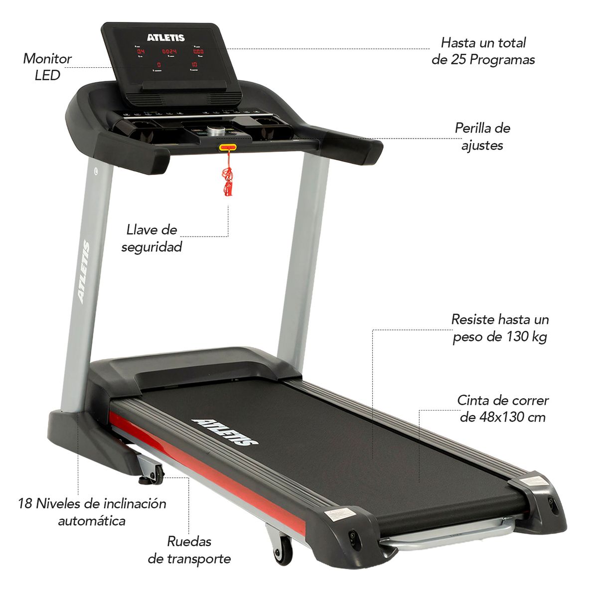 ATLETIS - Trotadora Atletis Infinity V 1,25 HP 18 kmh