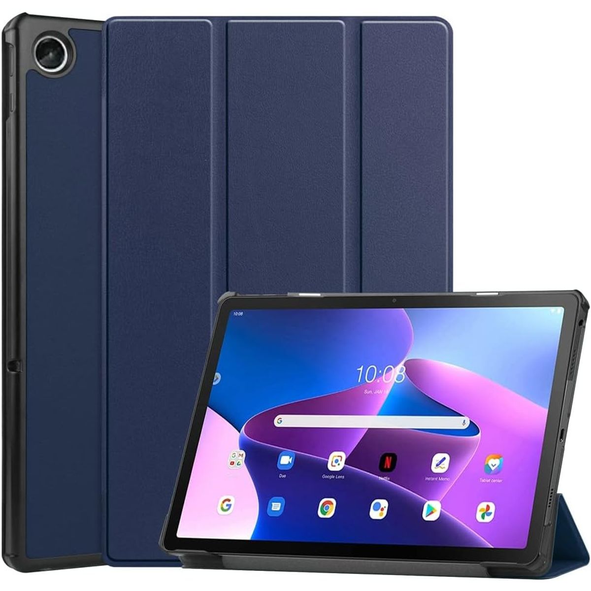 GENERICO - Funda Inteligente Para Lenovo Tab M10 Plus 3era Gen 10.6 Azul marino