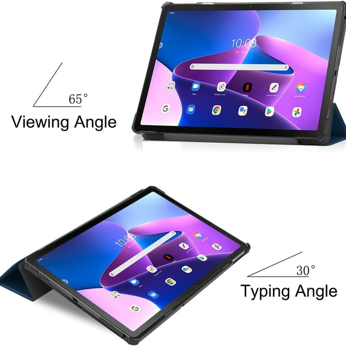 GENERICO - Funda Inteligente Para Lenovo Tab M10 Plus 3era Gen 10.6 Azul marino