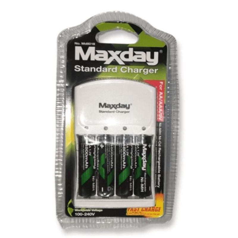 GENERICO - Cargador De Baterias Aa Aaa 9v+ 4 Bateria Recargable Aa Pila