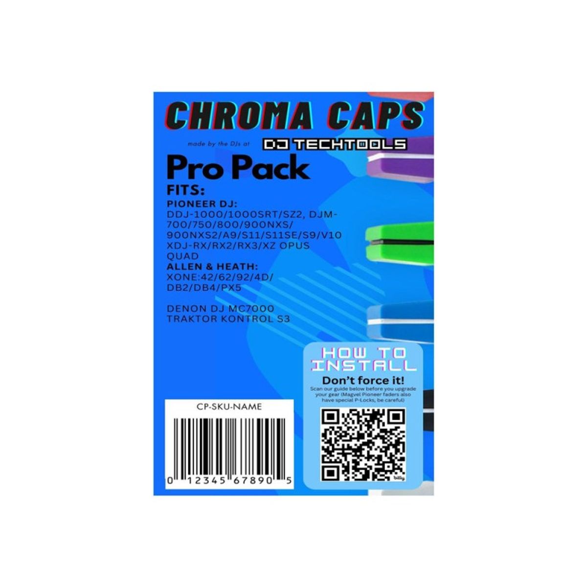 GENERICO - Fader y Knob Chroma Pack Pro Color Negro DJ Techtools