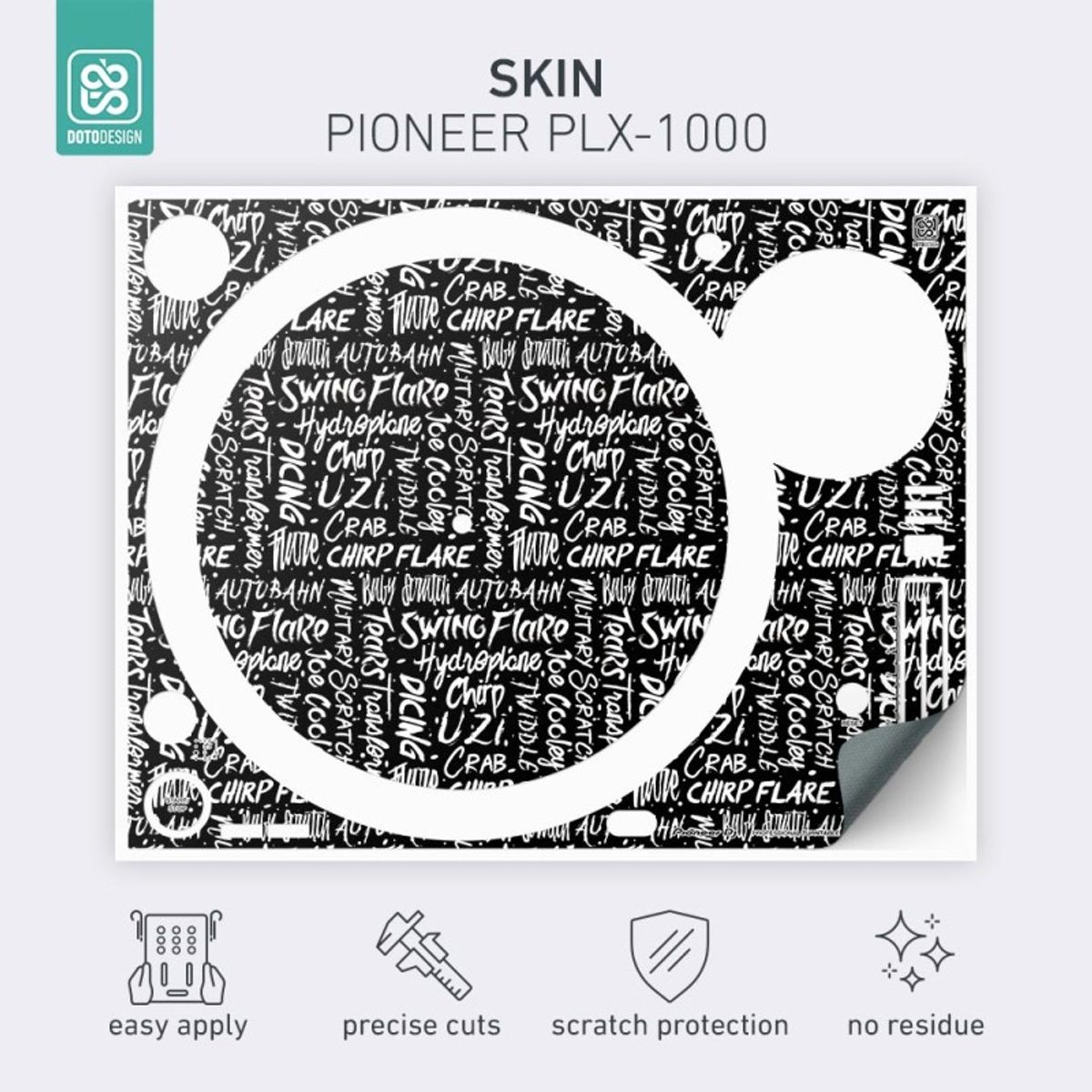 GENERICO - Skin PLX-1000 Scratch Style Negro Doto Desing