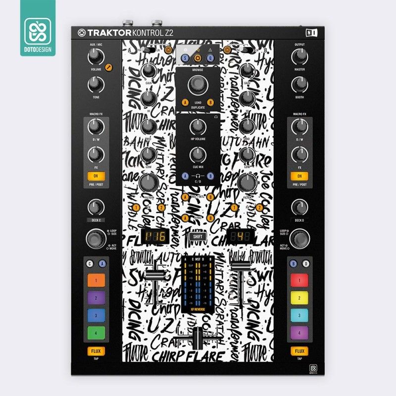 GENERICO - Skin Traktor Kontrol Z2 Scratch Style Blanco Doto Design