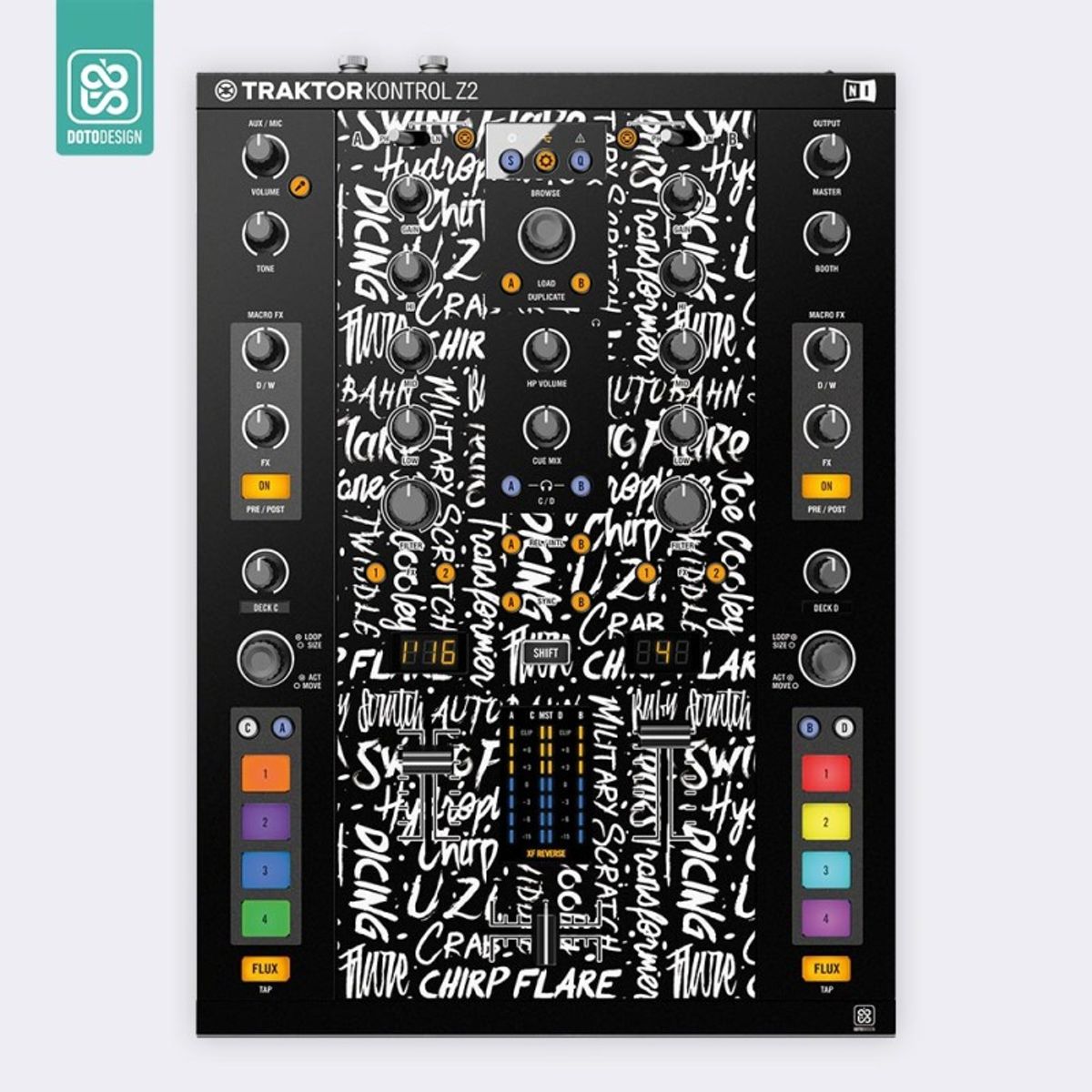 GENERICO - Skin Traktor Kontrol Z2 Scratch Style Negro Doto Design