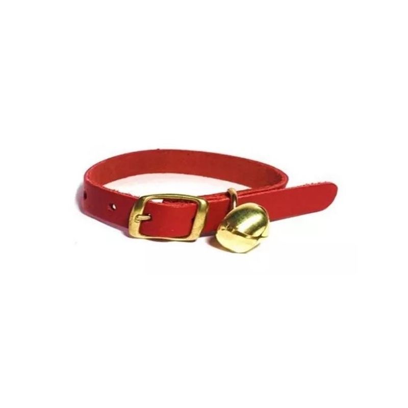 GENERICO - Collar De Cuero Para Gato Con Cascabel Pets And Friends