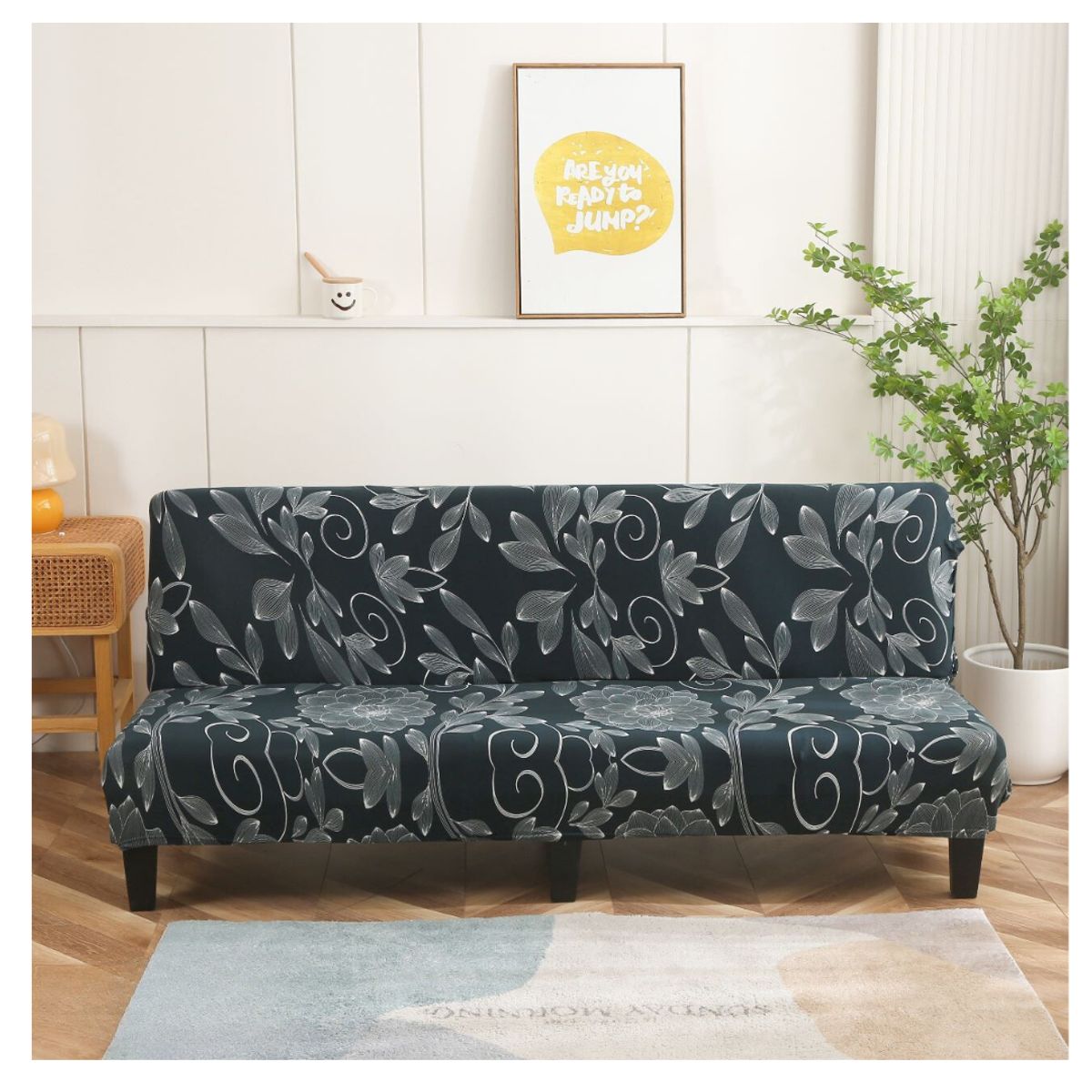 GENERICO - Funda Cubre Futón 2 Cuerpos Elasticada Estampado