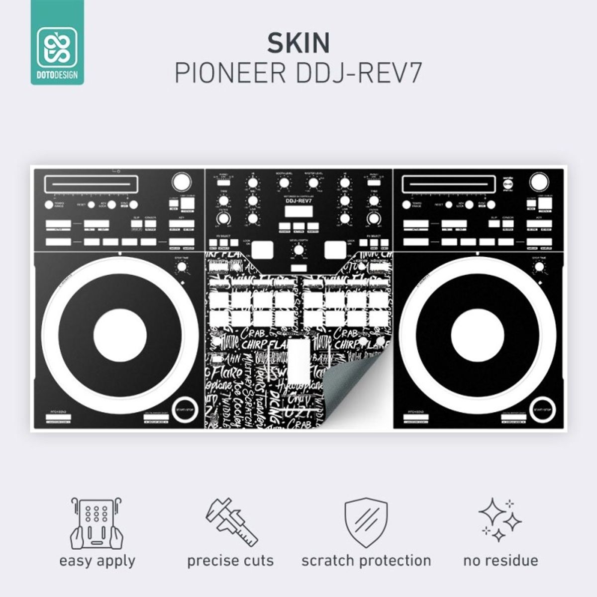 GENERICO - Skin DDJ REV 7 Scratch Style Negro Doto Desing Default Title
