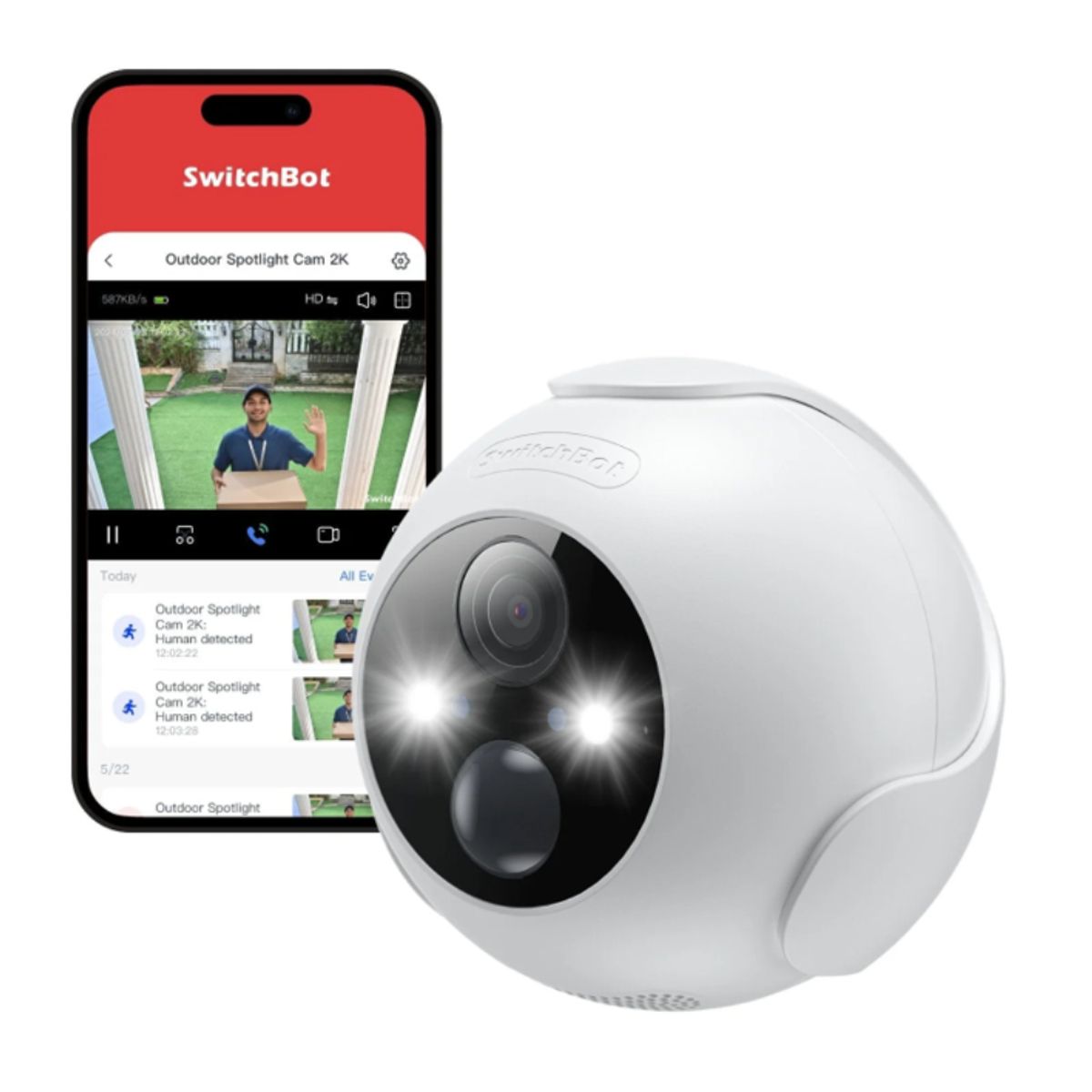 GEN - CAMARA SEGURIDAD EXTERIOR VISION NOCTURNA 2K3MP TWO-WAY TALK  SWITCHBOT