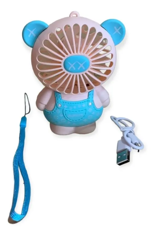 GENERICO Ventilador Portátil Osito Recargable Usb Luz Led Cute Fan