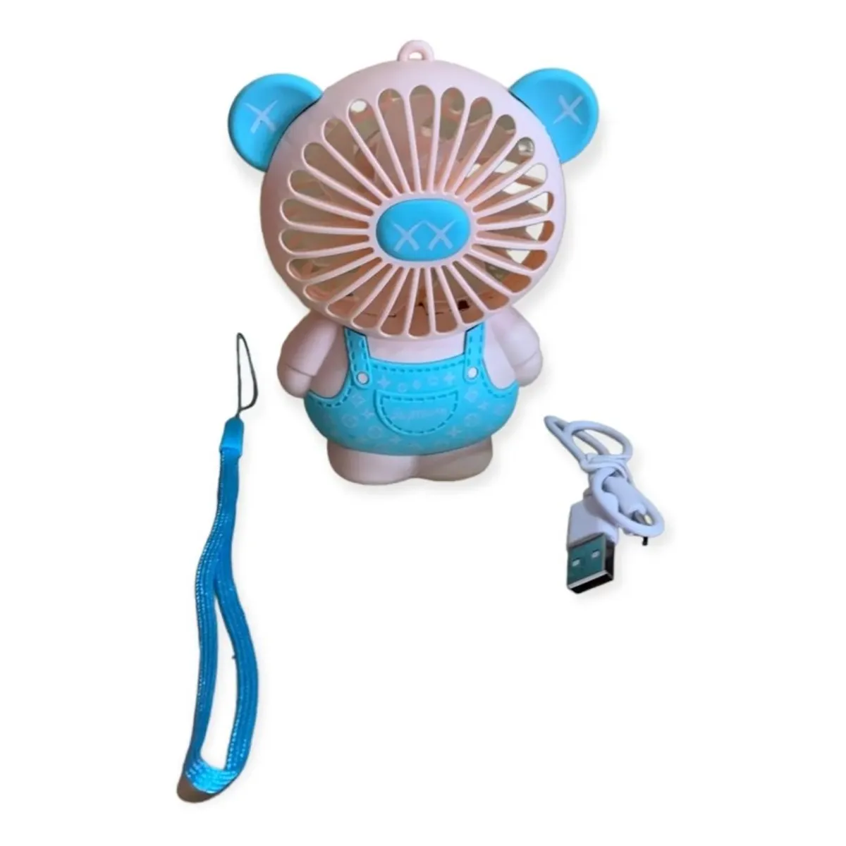 GENERICO - Ventilador Portátil Osito Recargable Usb Luz Led Cute Fan
