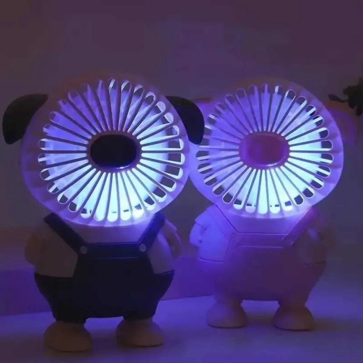 GENERICO - Ventilador Portátil Osito Recargable Usb Luz Led Cute Fan
