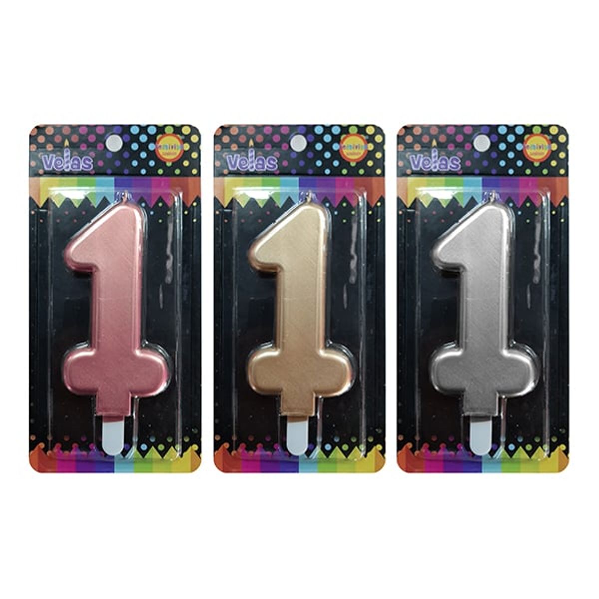 GENERICO - VELA NUMERAL GIGANTE METALLIC N?1 X1 UNI