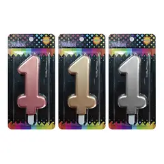 GENERICO - VELA NUMERAL GIGANTE METALLIC N?1 X1 UNI