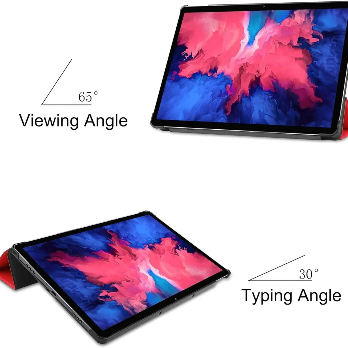 GENERICO - Funda Inteligente compatible con Lenovo Tab P11  Rojo