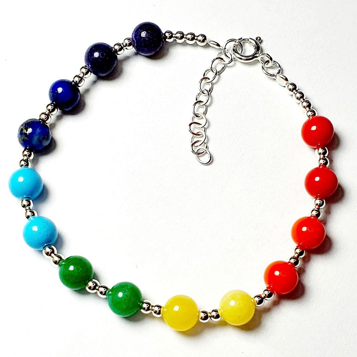 GENERICO - Pulsera Chacras de Plata 925 7 Chacras