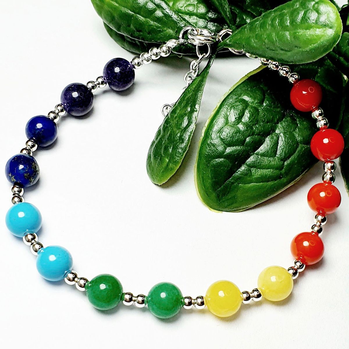 GENERICO - Pulsera Chacras de Plata 925 7 Chacras