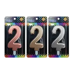 GENERICO - VELA NUMERAL GIGANTE METALLIC N2 X1 UNI