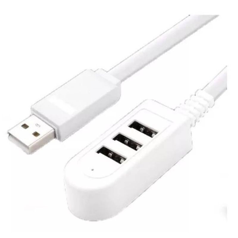GENERICO - Splitter Hub Usb X3 Alargador Zapatilla Usb 2.4a 1.20 Mts