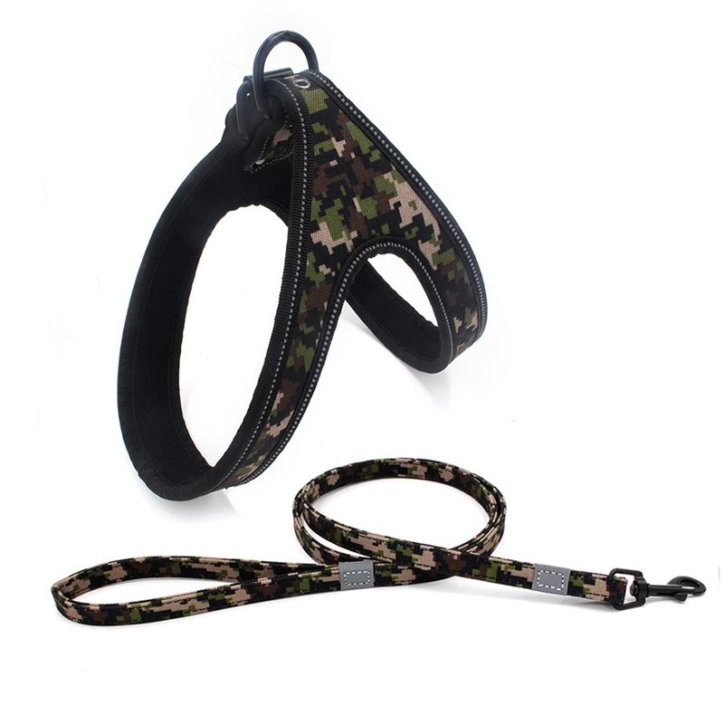 GENERICO - Arnés y Correa Reflectantes Mascota Perros Camuflaje Talla M