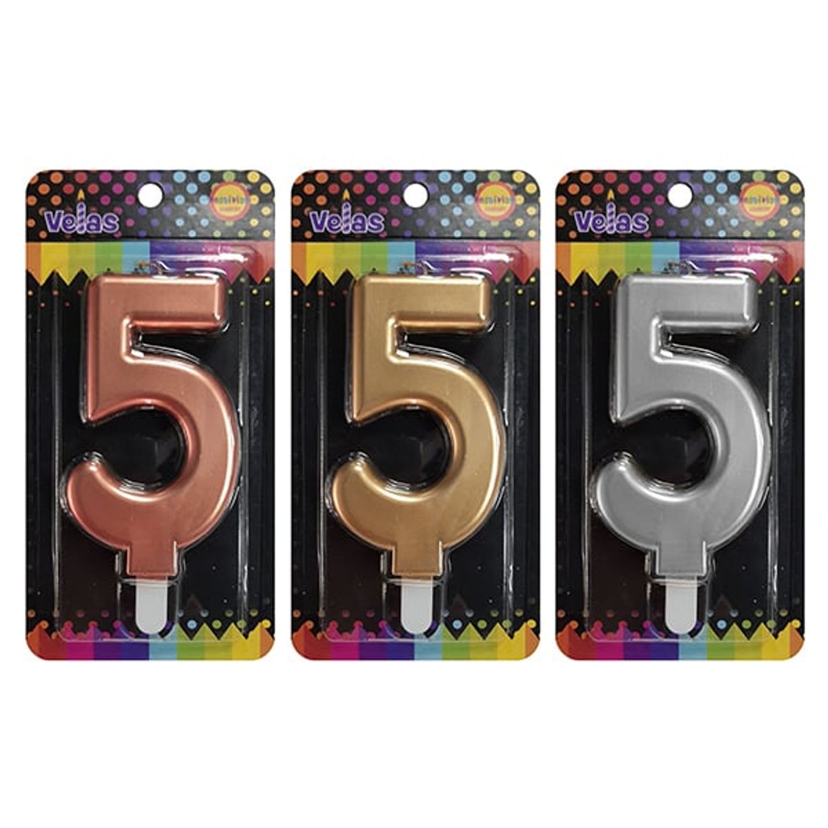 GENERICO - VELA NUMERAL GIGANTE METALLIC N5 X1 UNI