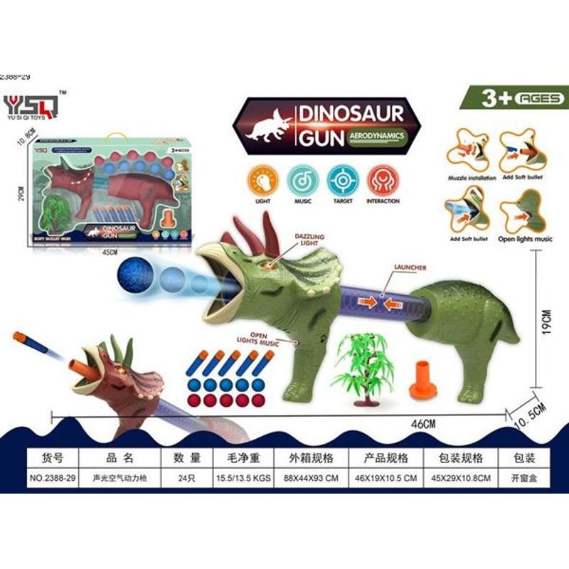 OEM - Juguete Lanzador Dardos Forma De  Dinosaurio Para Niños Verde