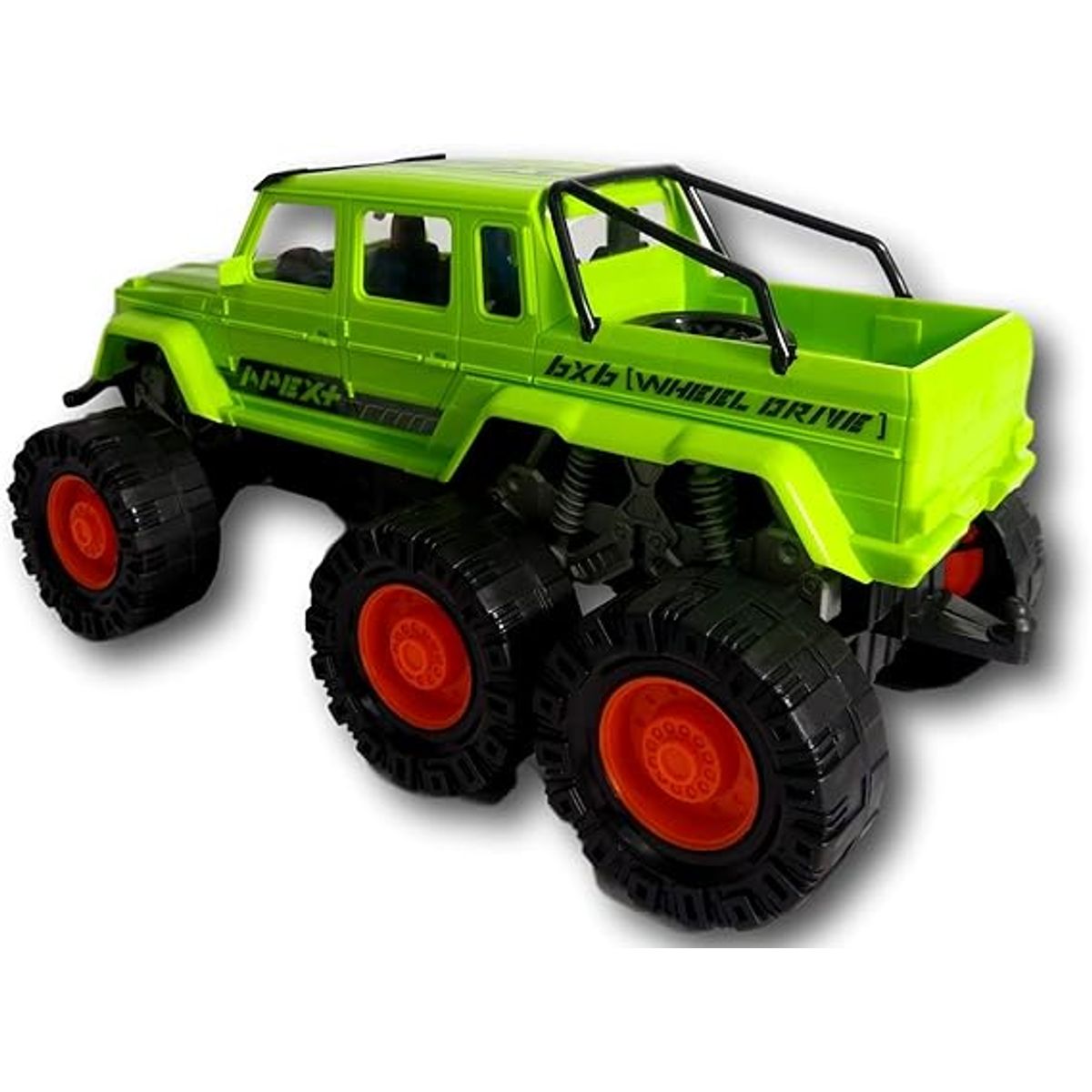 OEM - Juguete Camioneta Verde de 6 Llantas de Fricción Escala